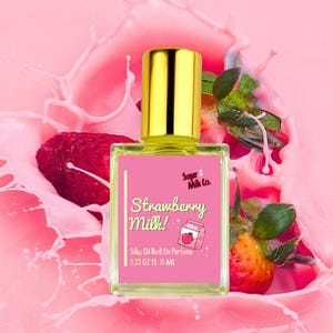 Strawberry Milk Roll On Perfume- Handmade Perfume, Milk Perfume, Gift Ideas, Oil Perfume