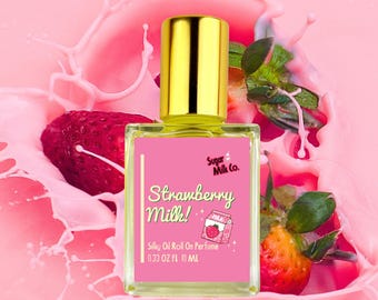 Strawberry Milk Roll On Perfume- Handmade Perfume, Milk Perfume, Gift Ideas, Oil Perfume
