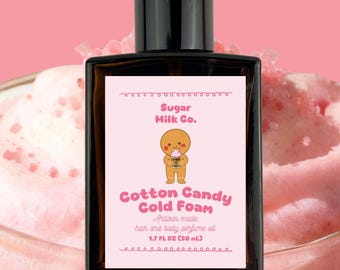 Cotton Candy Cold Foam Perfume Oil – Vegan, Alcohol-Free, Body & Hair Mist