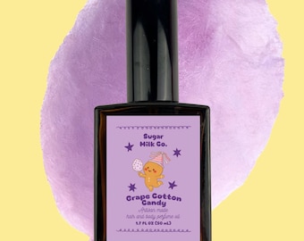 Grape Cotton Candy Perfume | Sugar Fruity Scent | Gourmand Dessert | Hair & Body | Long Lasting