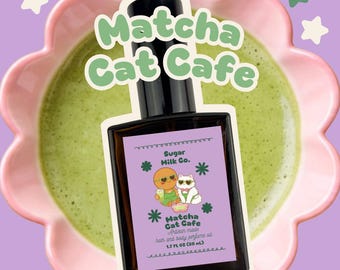 Matcha Cat Cafe Perfume | Green Tea Milk Vanilla Scent | Gourmand Dessert | Hair & Body | Long Lasting