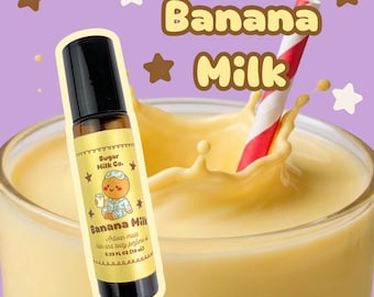 Banana Milk Roll On Perfume | Candy Vanilla Cinnamon Scent | Gourmand Dessert | Hair & Body | Long Lasting