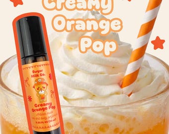 Creamy Orange Pop Perfume Roll On | | Citrus Creamy Vanilla Scent | Gourmand Dessert | Hair & Body | Long Lasting