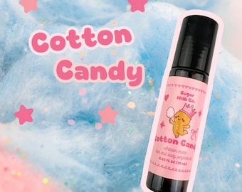 Cotton Candy Perfume Roll On | Strawberry Sugar Vanilla Scent | Gourmand Dessert | Hair & Body | Long Lasting