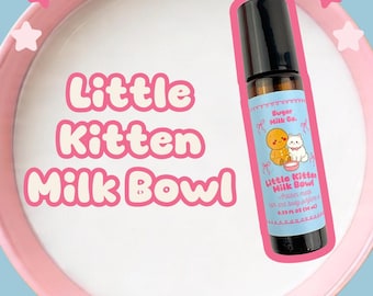 Little Kitten Milk Bowl Perfume Oil Roll On | Lavender, Violet, Floral, Milk Fragrance – Long Lasting