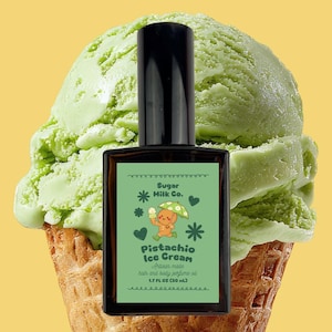 Pistachio Ice Cream Perfume Oil | Sweet Nutty Gourmand Fragrance – Honey Almond Dessert Scent, Long Lasting