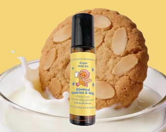 Almond Cookies and Milk Perfume Oil Roll On | Cookie Dough, Vanilla, Buttercream Gourmand Fragrance – Bakery Dessert Scent, Long Lasting