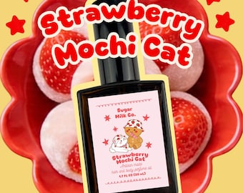 Strawberry Mochi Cat Perfume | Strawberry, Vanilla Gourmand Fragrance – Bakery Dessert Scent, Long Lasting