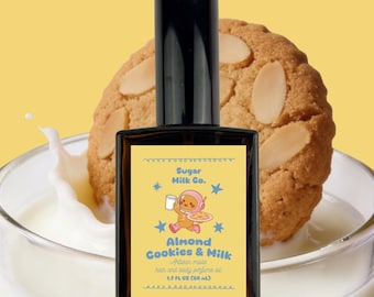 Almond Cookies and Milk Perfume Oil | Cookie Dough, Vanilla, Buttercream Gourmand Fragrance – Bakery Dessert Scent, Long Lasting