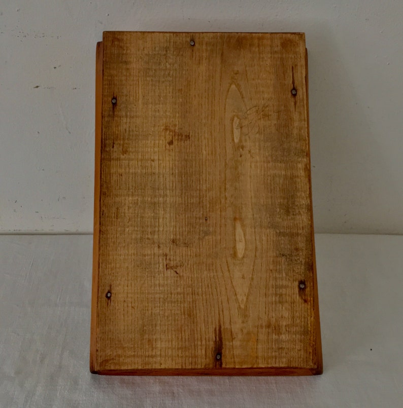 Vintage Divided Cutlery Tray Handmade American Wooden Knife Box Rustic