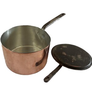 Restored Antique Copper Stock Pot: 19th C English 6.5 Quart Tin-Lined