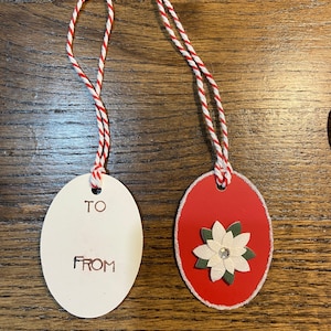 White Poinsettia gift tags