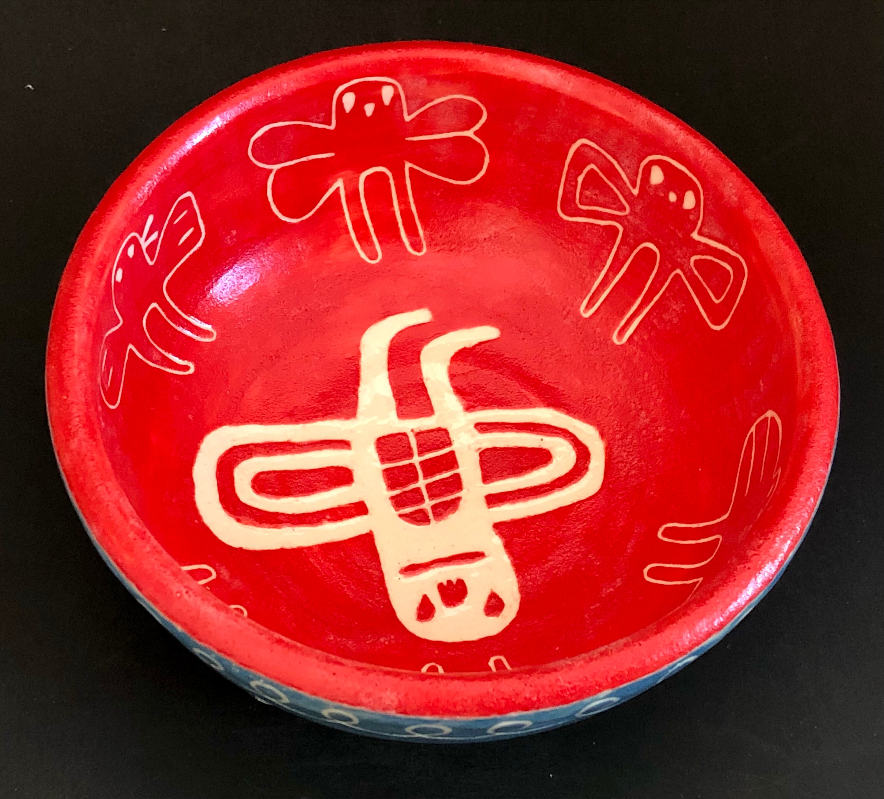 Sgraffito Ceramic Bowl Illustrated Child's Bowl Etsy