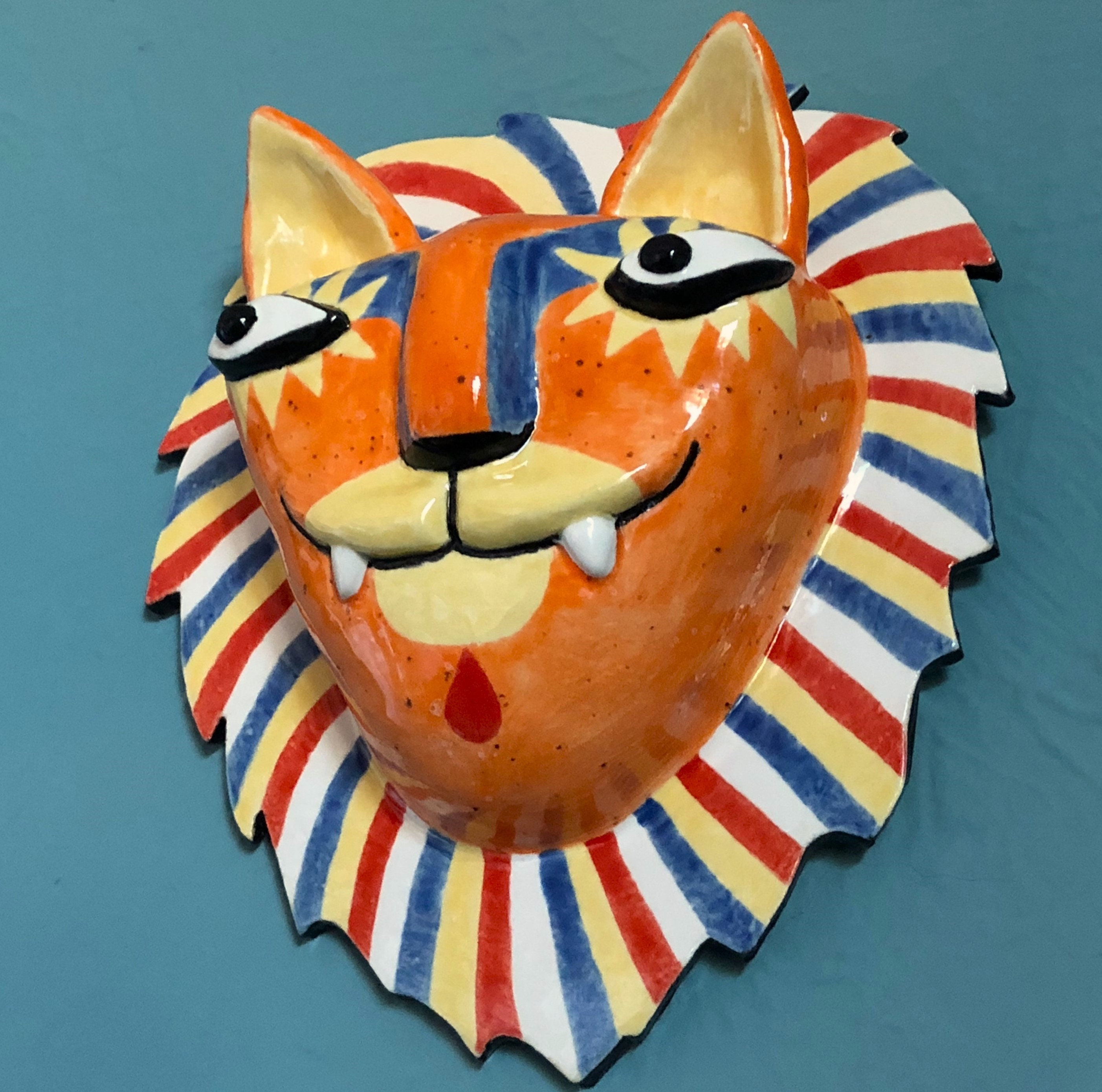 Colorful Lion Wall Plaque Ceramic Lion Head Wall Mask Ceramic Art Lion Il Fullxfull.5630176883 B9my