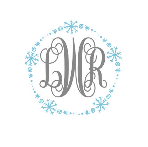 Download Snowflake Wreath Monogram / winter SVG / DIGITAL cut file/ | Etsy