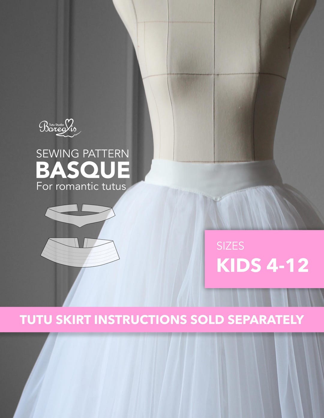 Sewing PATTERN | Basque and Waistband for Romantic Tutus and Tulle ...