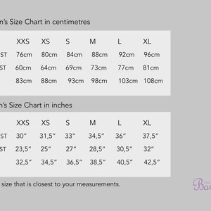 Op de afbeelding: Een maattabel voor dameskleding in zowel inches als centimeters. De tabel toont de maten voor borst, taille en heup in de maten XXS, XS, S, M, L en XL.