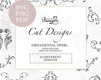 Ornamental swirls | SVG+PNG+PDF Files | Cut Designs for Cricut Iron-on dance costume embellishment