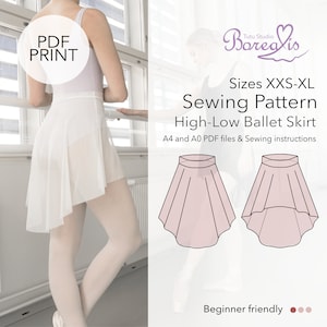 SEWING PATTERN | High-Low Ballet Skirt Instant Download PDF print