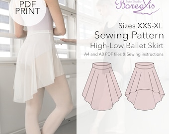 SEWING PATTERN | High-Low Ballet Skirt Instant Download PDF print