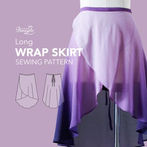 PATRON DE COUTURE | longue jupe portefeuille de danse classique | Modèle imprimable à téléchargement immédiat