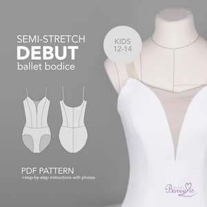 Sewing pattern l Semi-Stretch Ballet Bodice + panty | KIDS 12-14