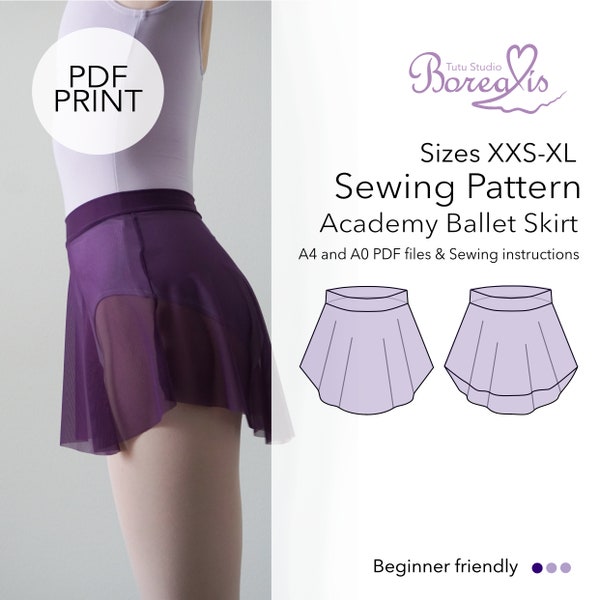 SEWING PATTERN | Academy Ballet Skirt Instant download PDF print