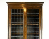 Antique Display Cabinet, Antique Four Door Leaded Glass Barley Twist Oak Bookcase, Scotland 1910, Antique Furniture, B1405