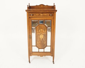 Antique Edwardian Inlaid Music Cabinet, Display Cabinet, Scotland 1900, H614