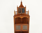 Antique Victorian Standing Corner Cabinet, Walnut, Mirror Back, Scotland 1880, H156