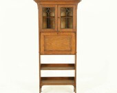 Antique Drop Front Desk, Arts and Crafts Desk, Oak, Inlaid, Secretaire, Scotland 1910, Antique Furniture, B1555