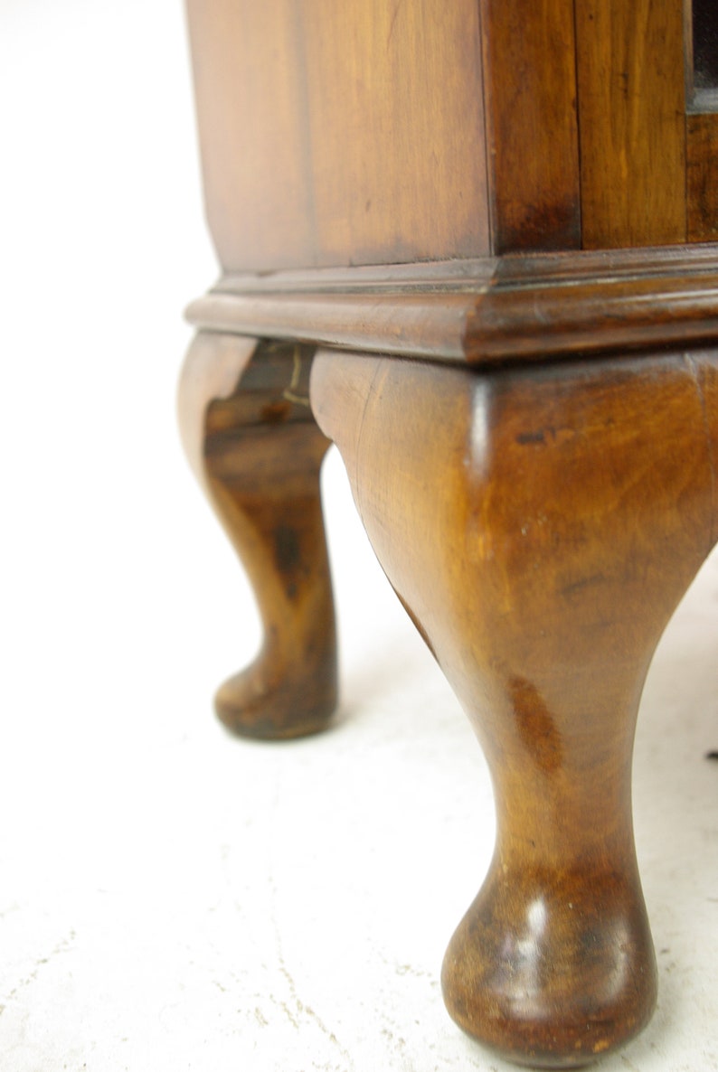 Scotland 1930 Antique Furniture Summer Sale Petite Single Door Cabinet Antique China Cabinet B1331 Walnut Curio Cabinet