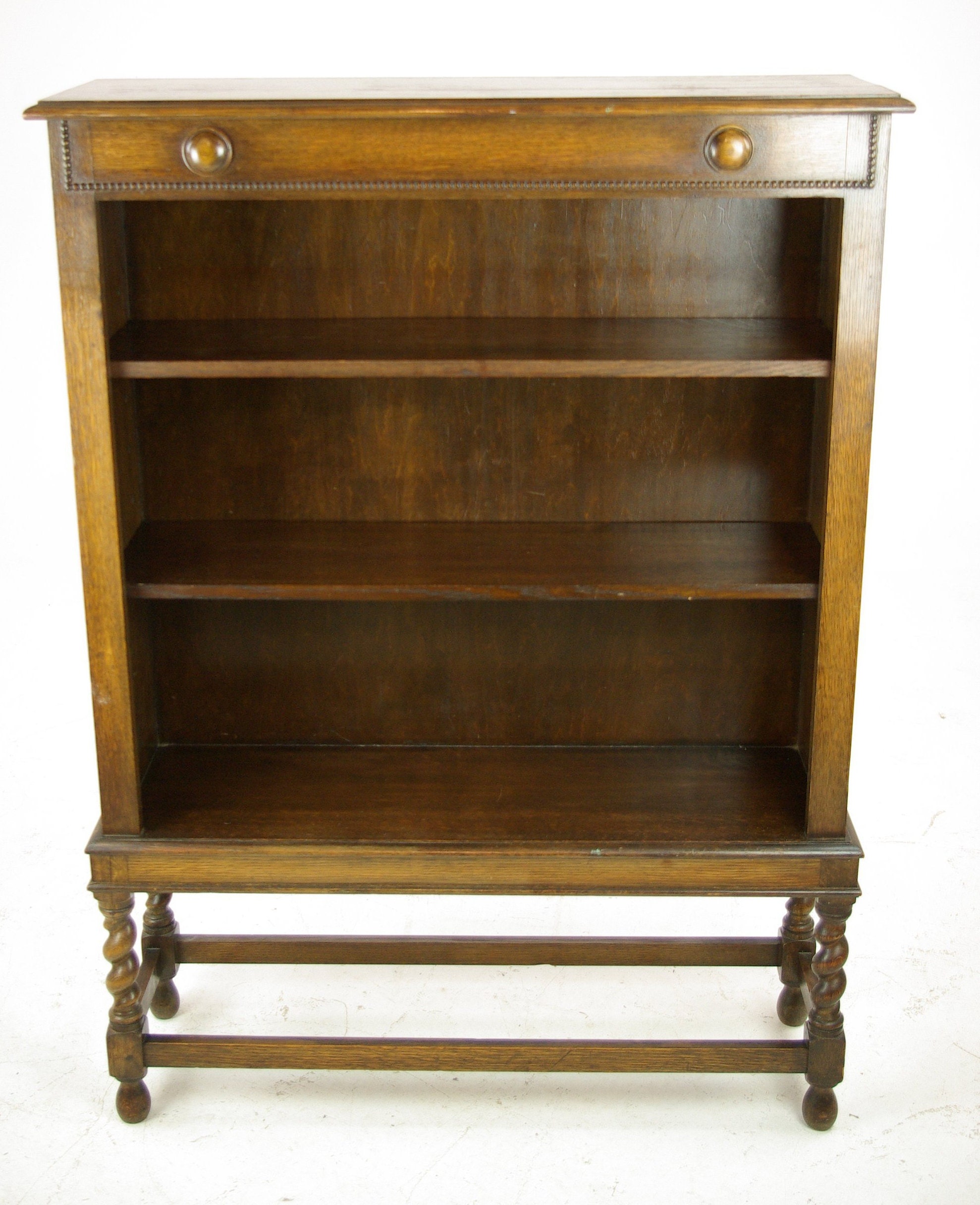Antique Oak Bookcase Oak Barley Twist Open Bookcase Etsy