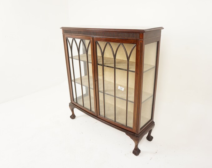 Vintage Two Door Walnut China Display Etsy