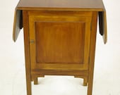 Vintage Walnut Nightstand, Lamp Table, Bedside, End Table with Drop Leaves, Scotland 1930, Antique Furniture, B1172
