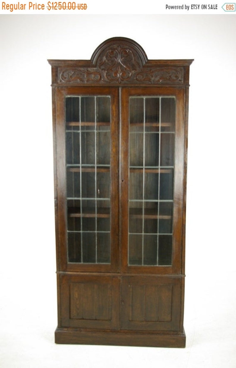 Antique Oak Bookcase Arts And Crafts Bookcase Scotland 1910 Etsy