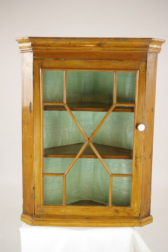 Antique Corner Cabinet Victorian Pine Hanging Wall Cabinet Etsy