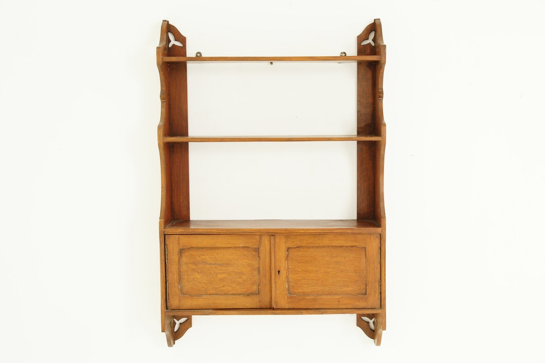 Antique Victorian Gothic Oak Hanging Wall Wall Etsy