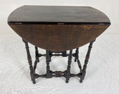 Vintage Petite Gateleg Table, Drop Leaf Table, Lamp Table, Scotland 1930, H864