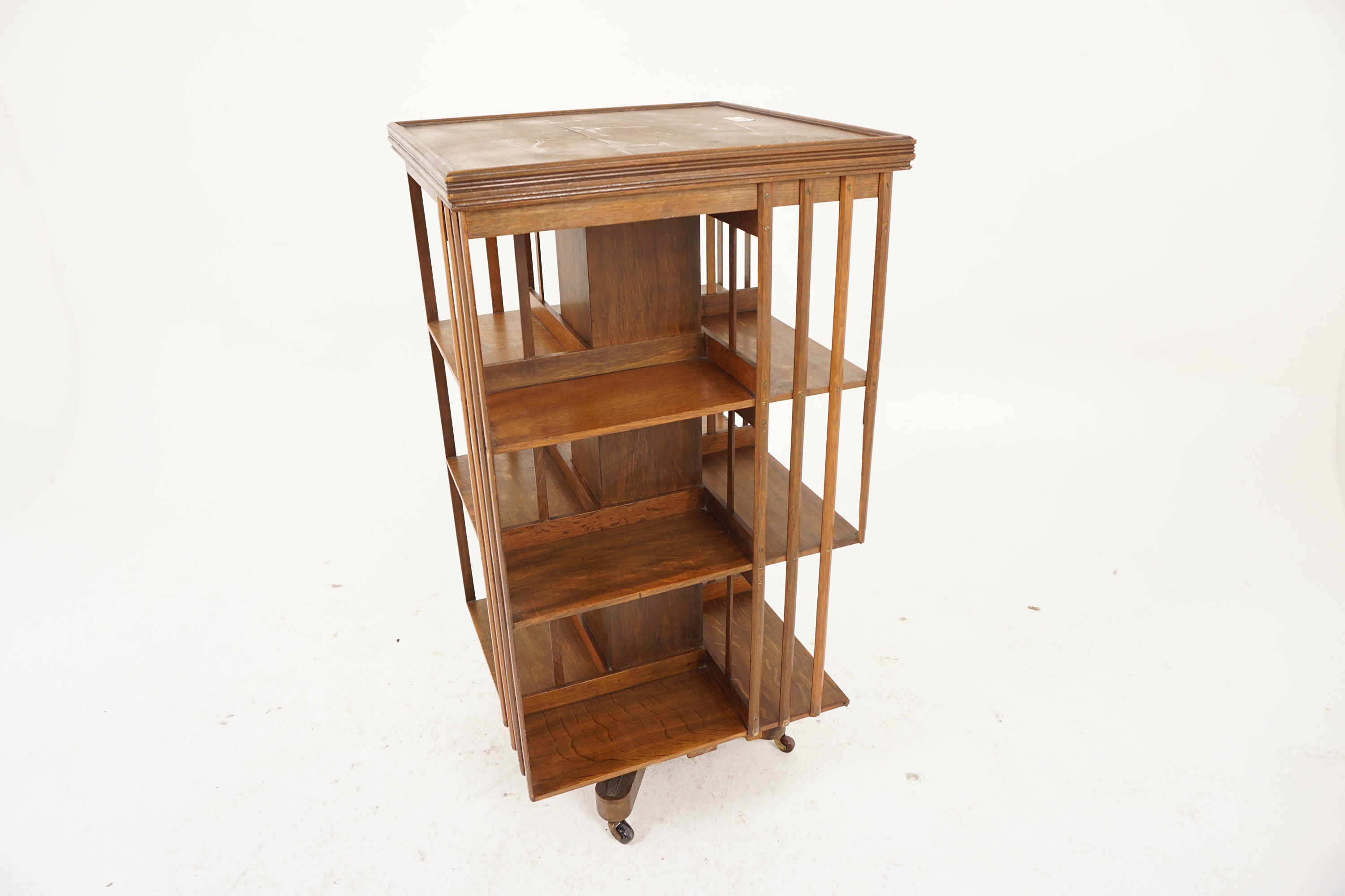 Oak outlet revolving bookcase