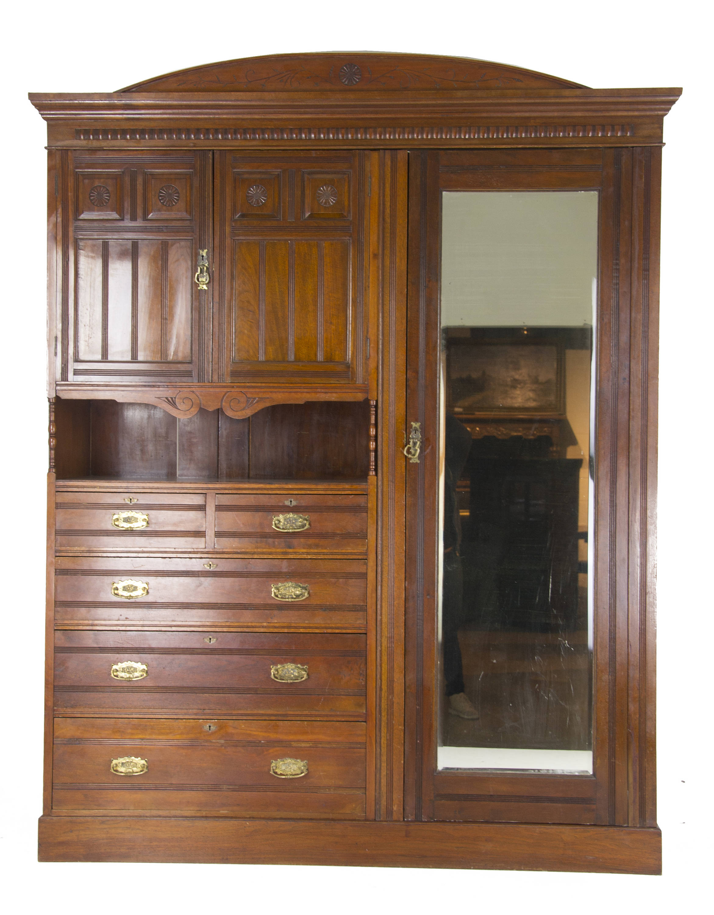 Antique Furniture Armoire Victorian Armoire Carved Walnut Etsy