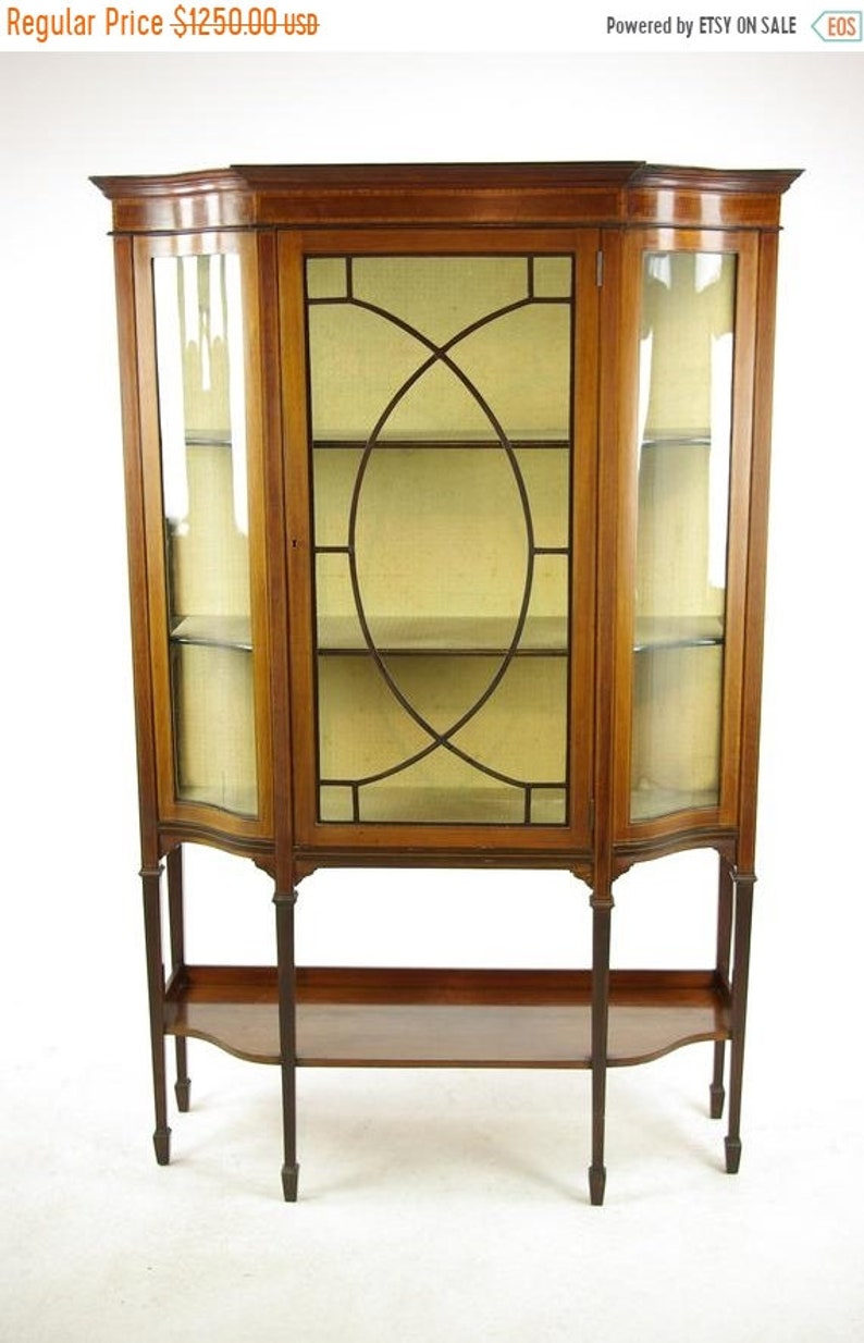 Fall Sale Antique Curio Cabinet Display Cabinet Walnut Etsy