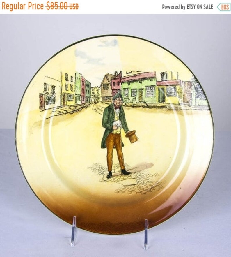 Summer Sale Rare Royal Doulton Dickens Ware D5175 Tom Pinch 10 1 2 Diameter B932 - 