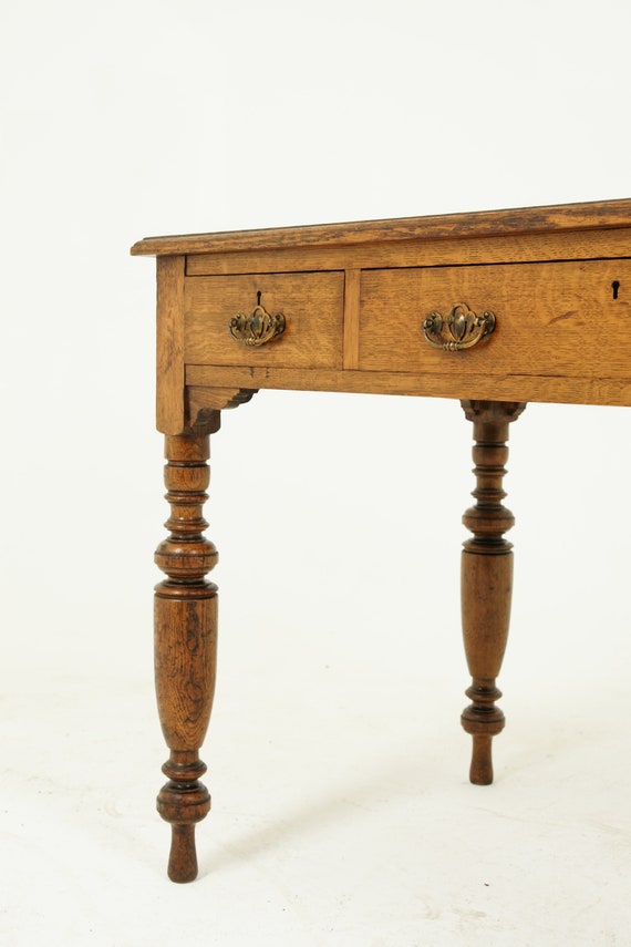 Summer Oak Writing Table Victorian Desk Tiger Scotland 1900 Antique Furniture B1422