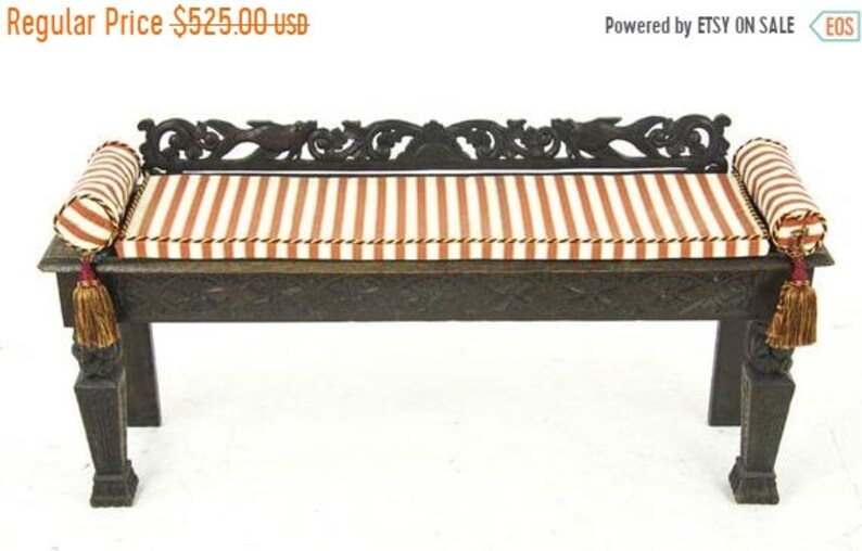 Fall Sale Entryway Bench Antique Bench Carved Oak Hall Etsy