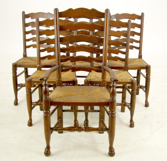 Antique Ladder Back Chairs 51 Rush Chairs Rush Seat Dining Etsy image 0 - Antique Ladder Back Chairs 51 Rush Chairs Rush Seat Dining Etsy