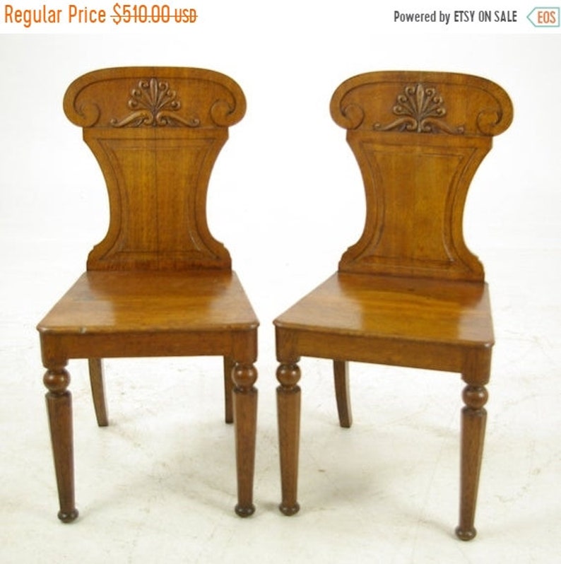 Summer Sale Carved Oak Side Chairs Pair Gothic Chairs Etsy