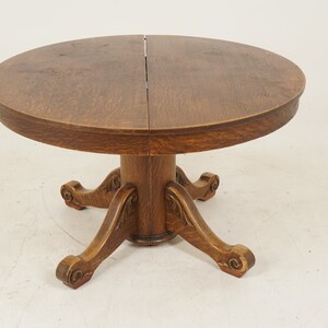 Antique oak round pedestal dining table value deals
