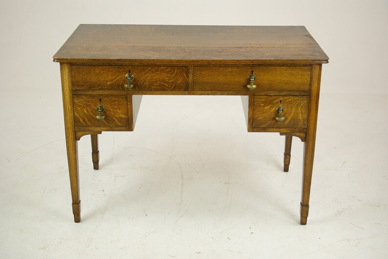 Antique Oak Desk Tiger Writing Table Image 0
