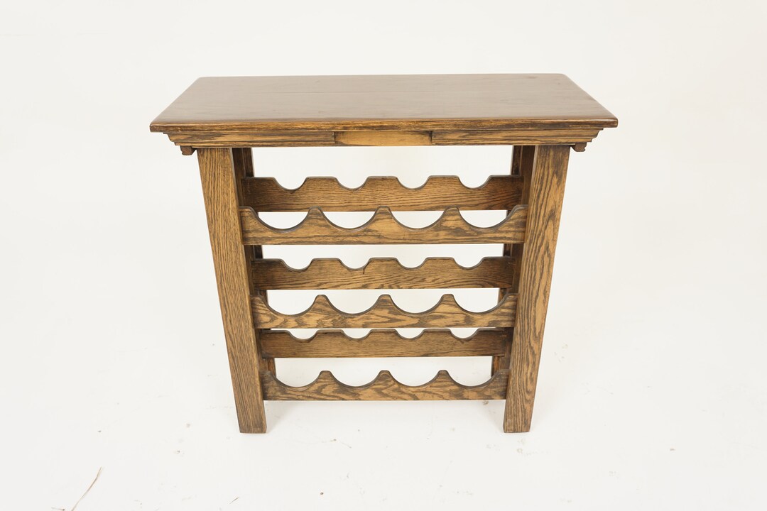 Vintage Carved Oak Free Standing Wine Rack Canada 1960 H1156 Etsy